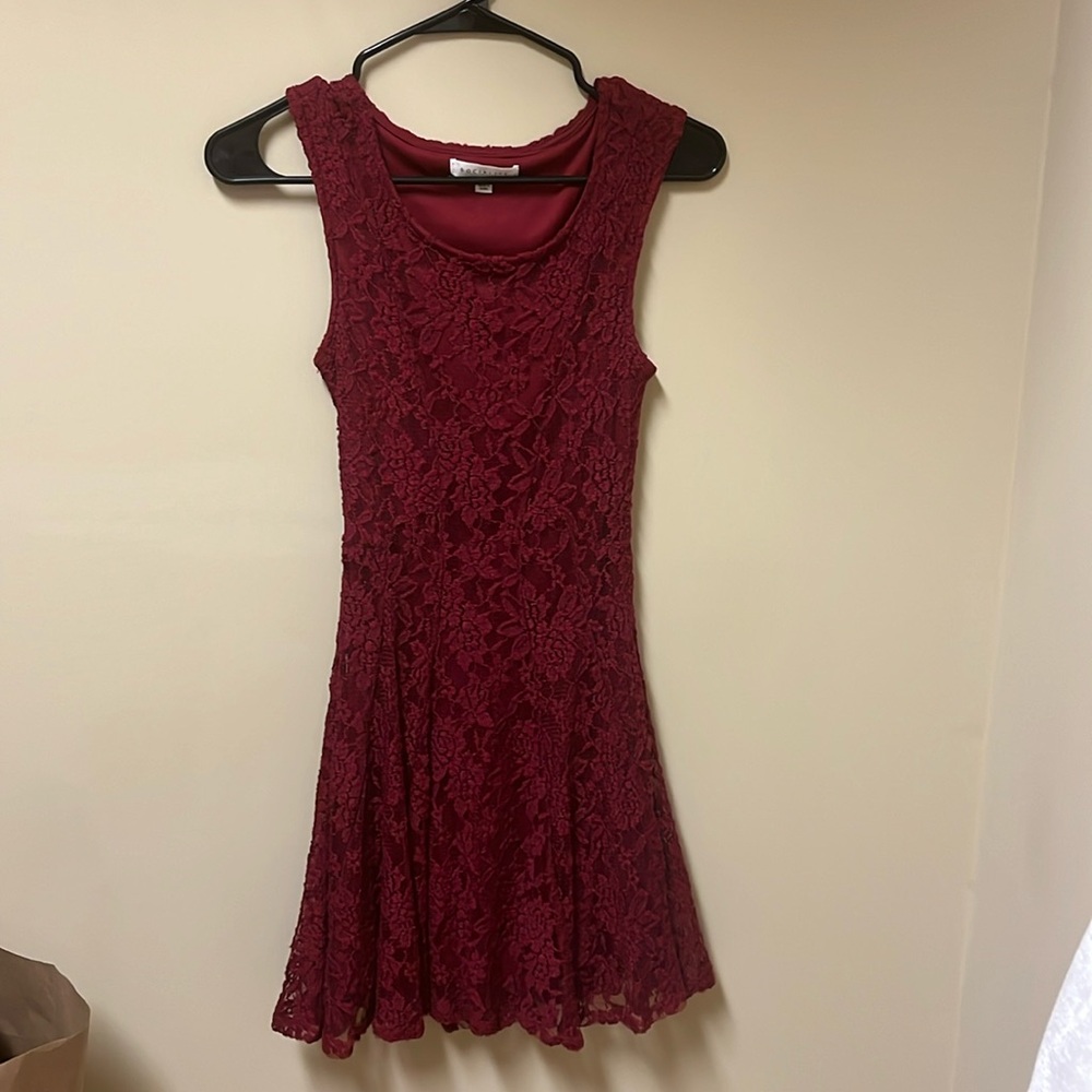 Lace lined sleeveless dress.